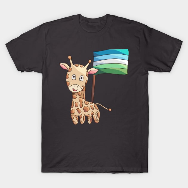 Gay Male Pride Flag Giraffe T-Shirt by nonbeenarydesigns